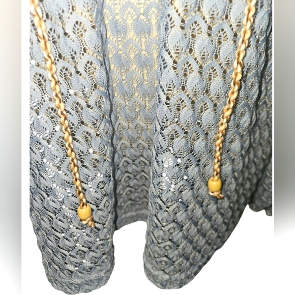 70s style Beaded Celestial Blue Crotchet Top Boho Bohemian - Picture 3 of 11